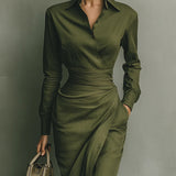 Emilia | Vestido maxi en verde militar