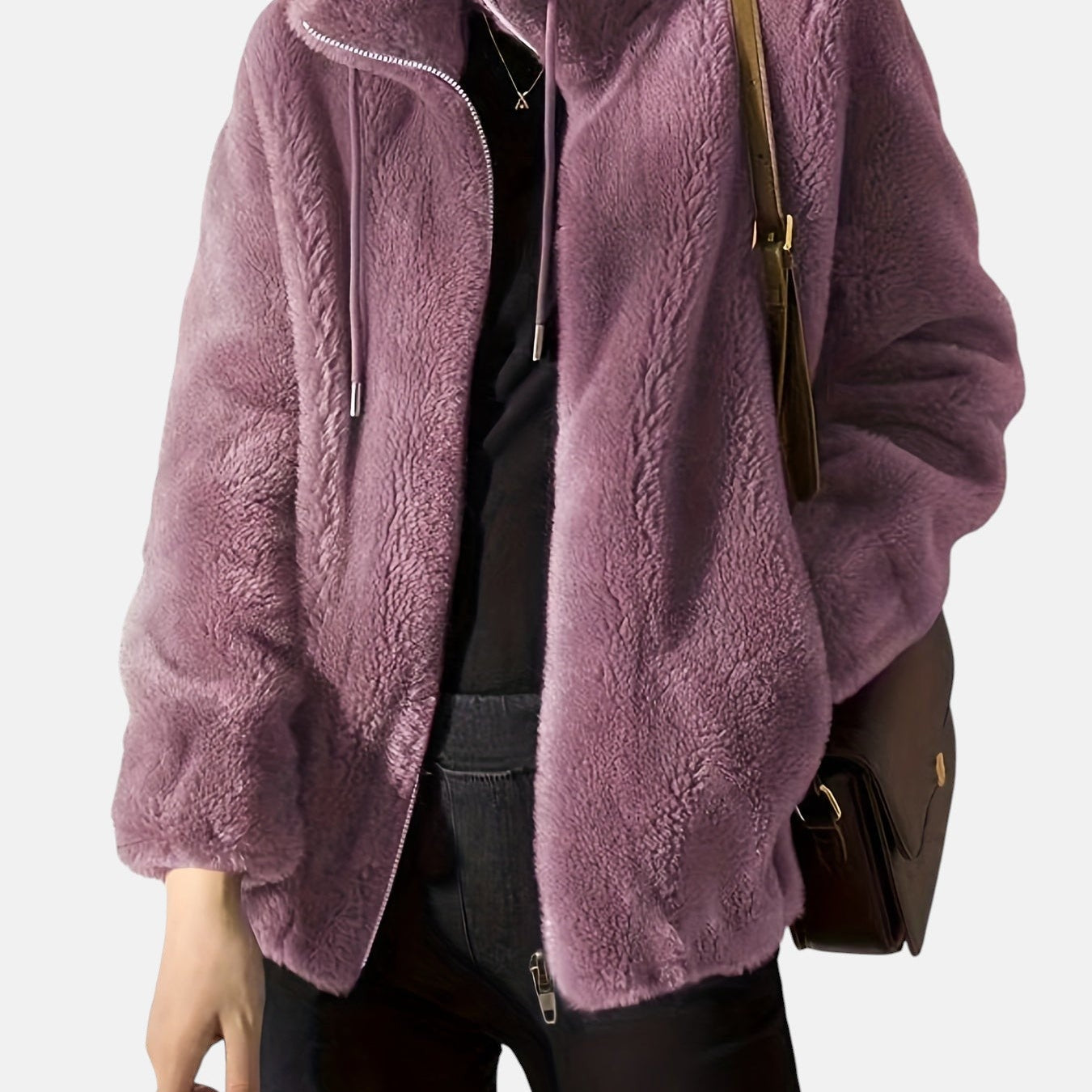 Alya – Chaqueta de pelo suave con cremallera