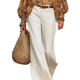 PANTALONES BLANCOS RELAJADOS DE PIERNA ANCHA