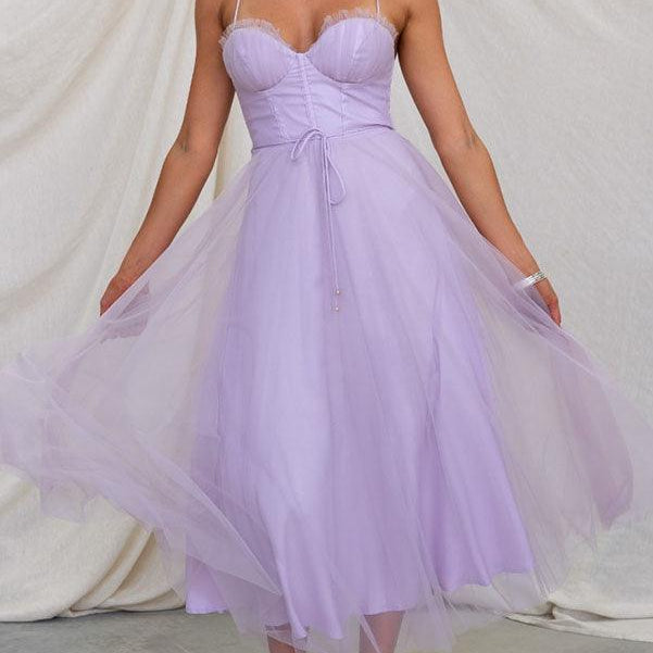 VESTIDO MAXI DE CHIFFON ESTILO PRINCESA