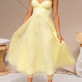 VESTIDO MAXI DE CHIFFON ESTILO PRINCESA
