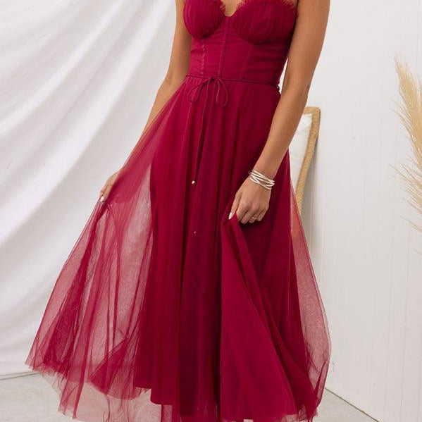 VESTIDO MAXI DE CHIFFON ESTILO PRINCESA