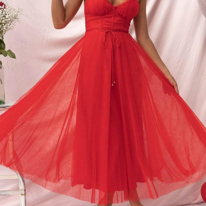 VESTIDO MAXI DE CHIFFON ESTILO PRINCESA