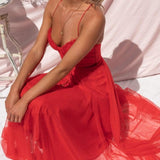 VESTIDO MAXI DE CHIFFON ESTILO PRINCESA