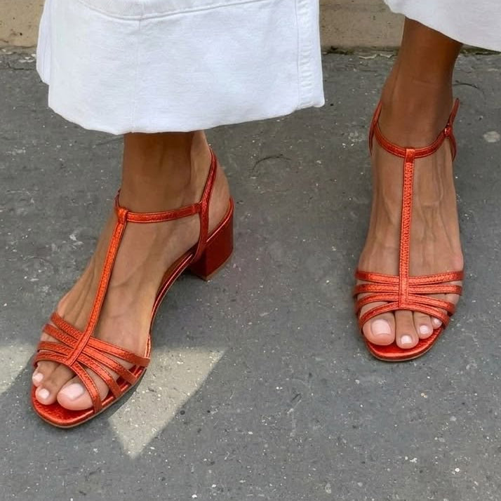 Valeria | Sandalias Doradas Elegancia Diaria