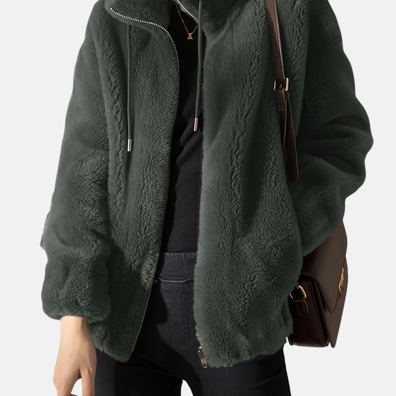 Alya – Chaqueta de pelo suave con cremallera