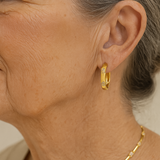 Pendientes Vintage Rueda con Flor Dorada