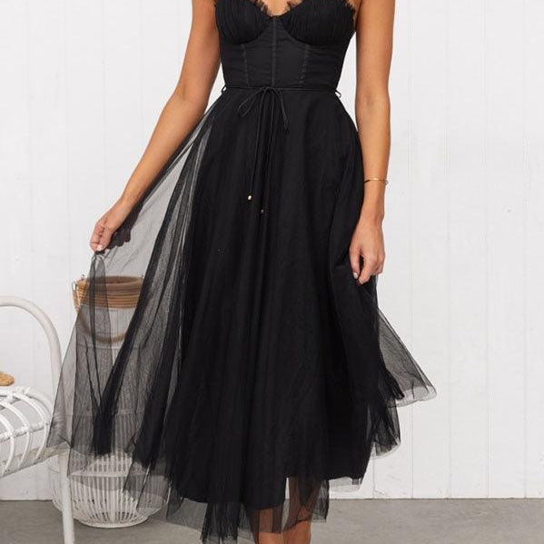 VESTIDO MAXI DE CHIFFON ESTILO PRINCESA