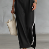 Andressa | Vestido Maxi de Sudadera con Cuello de Botón