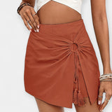 Shorts con falda y cintura alta