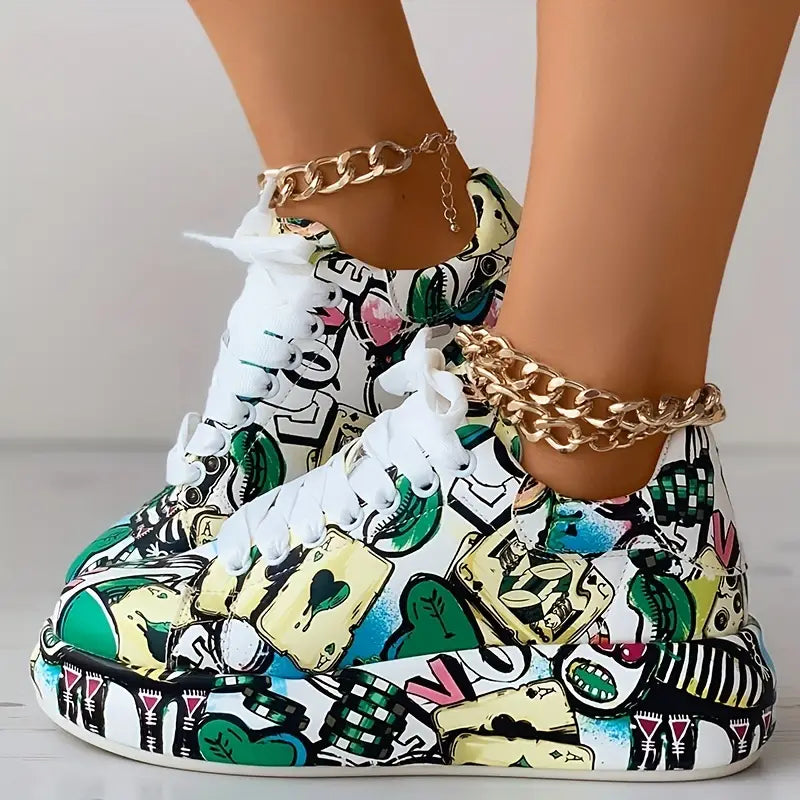 Veronika - Zapatillas Diseño de Graffiti Amortiguación