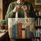 Bolsa Artesanal Acolchada - Libros y Flores