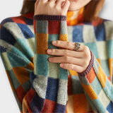 Erika - Suéter de Cuello Alto Patchwork