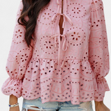Kayden Top Bohemio de Encaje con Corte Fluido