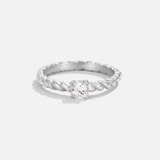Anillo de Cristal de Plata Retorcido de Milán