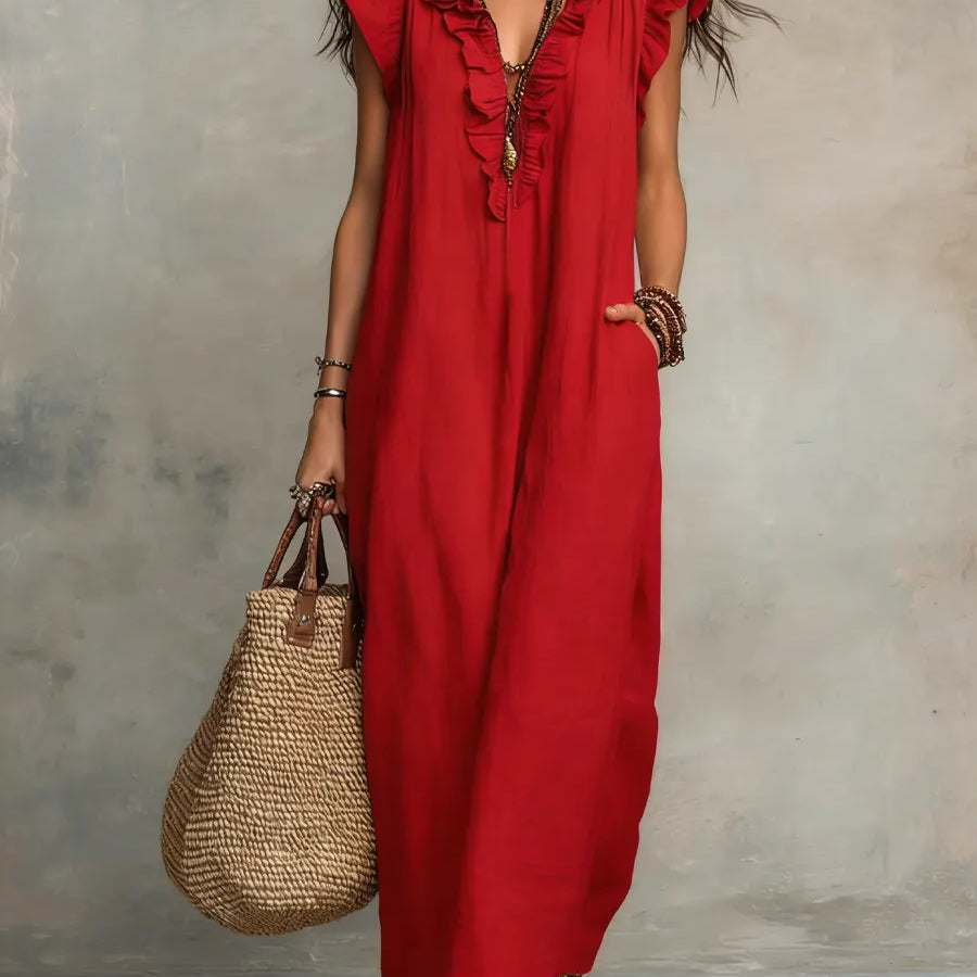 Luisa | Vestido Maxi Boho con Escote en V