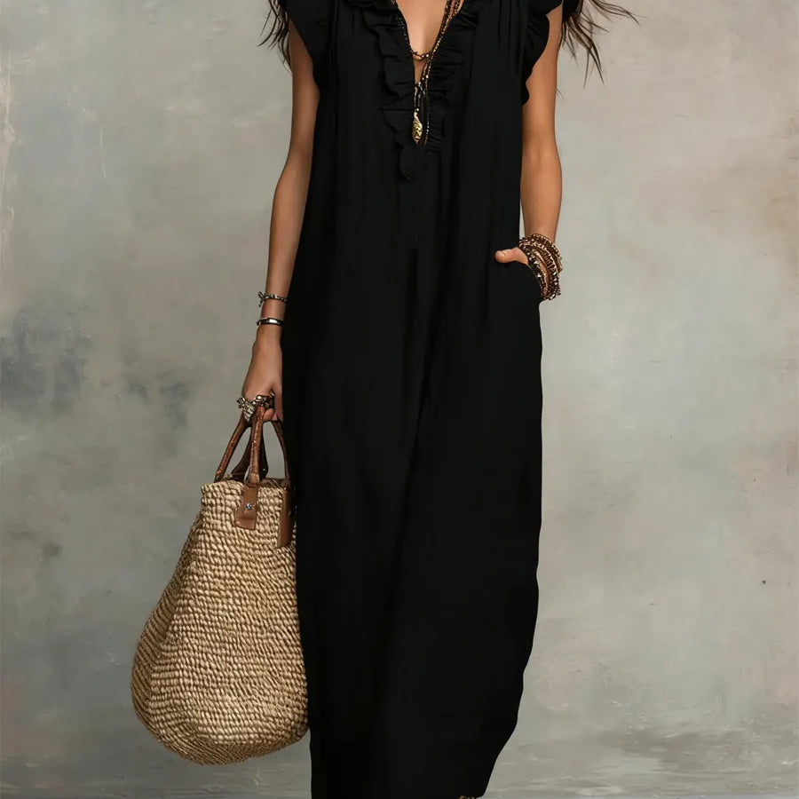 Luisa | Vestido Maxi Boho con Escote en V