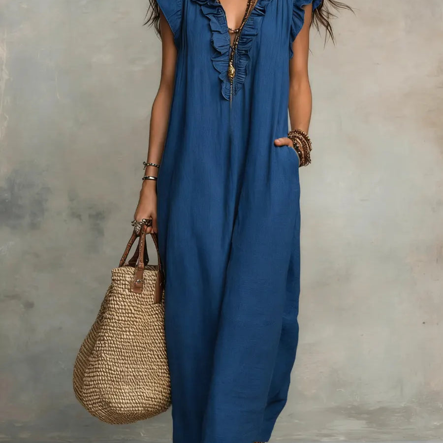 Luisa | Vestido Maxi Boho con Escote en V