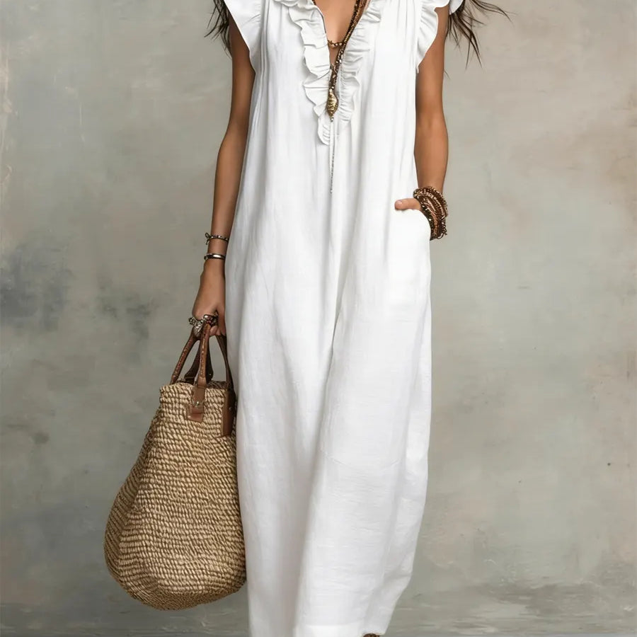 Luisa | Vestido Maxi Boho con Escote en V
