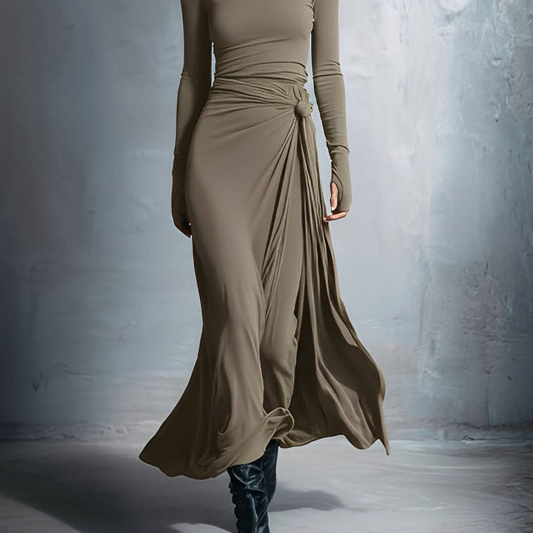 Naiara - Vestido midi con nudo lateral