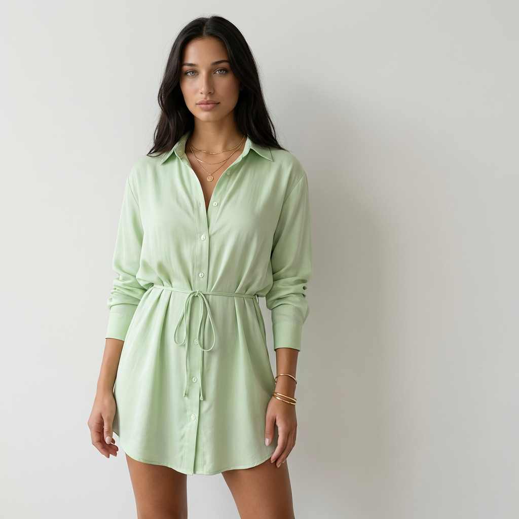 Gabriela Vestido Camisero Satinado