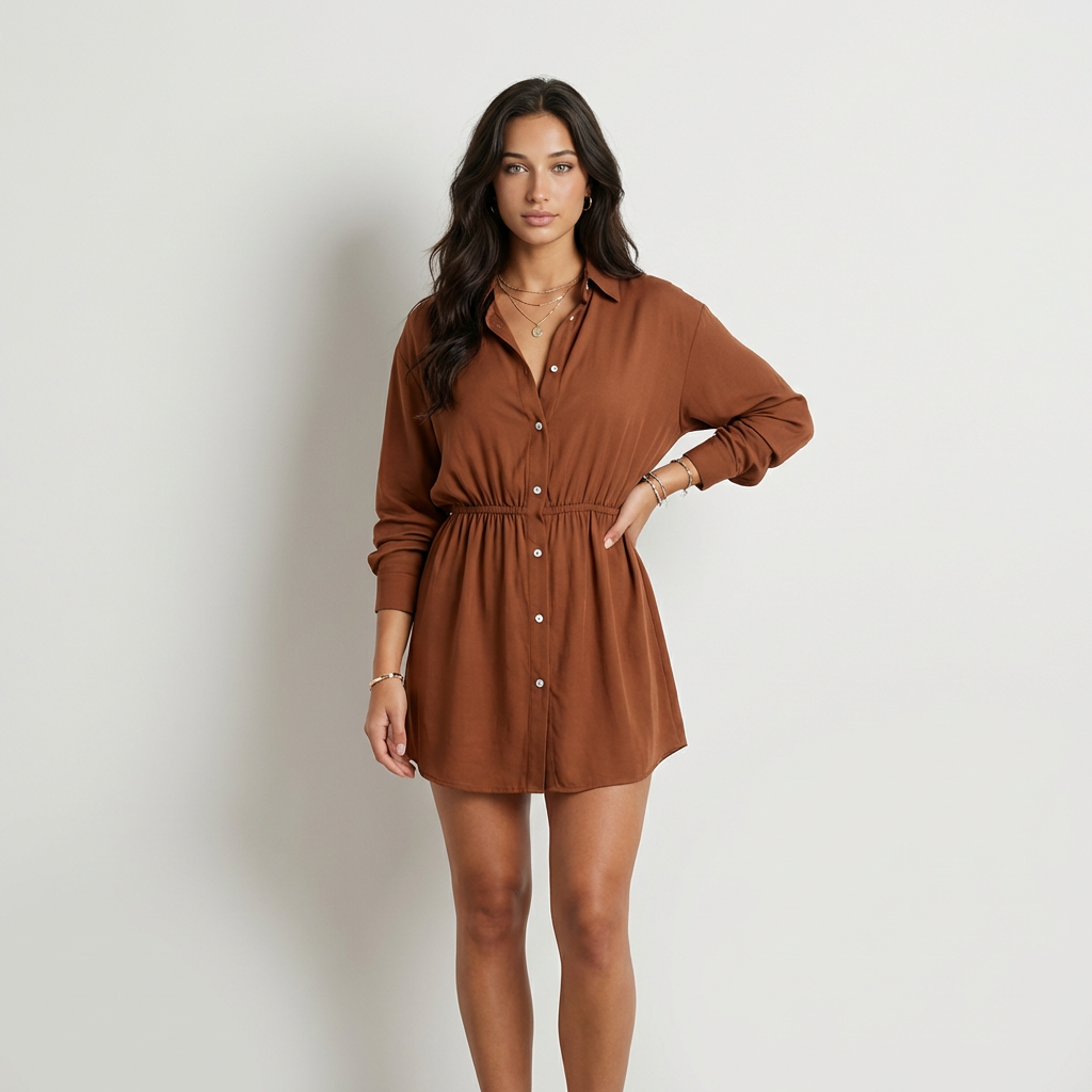 Gabriela Vestido Camisero Satinado