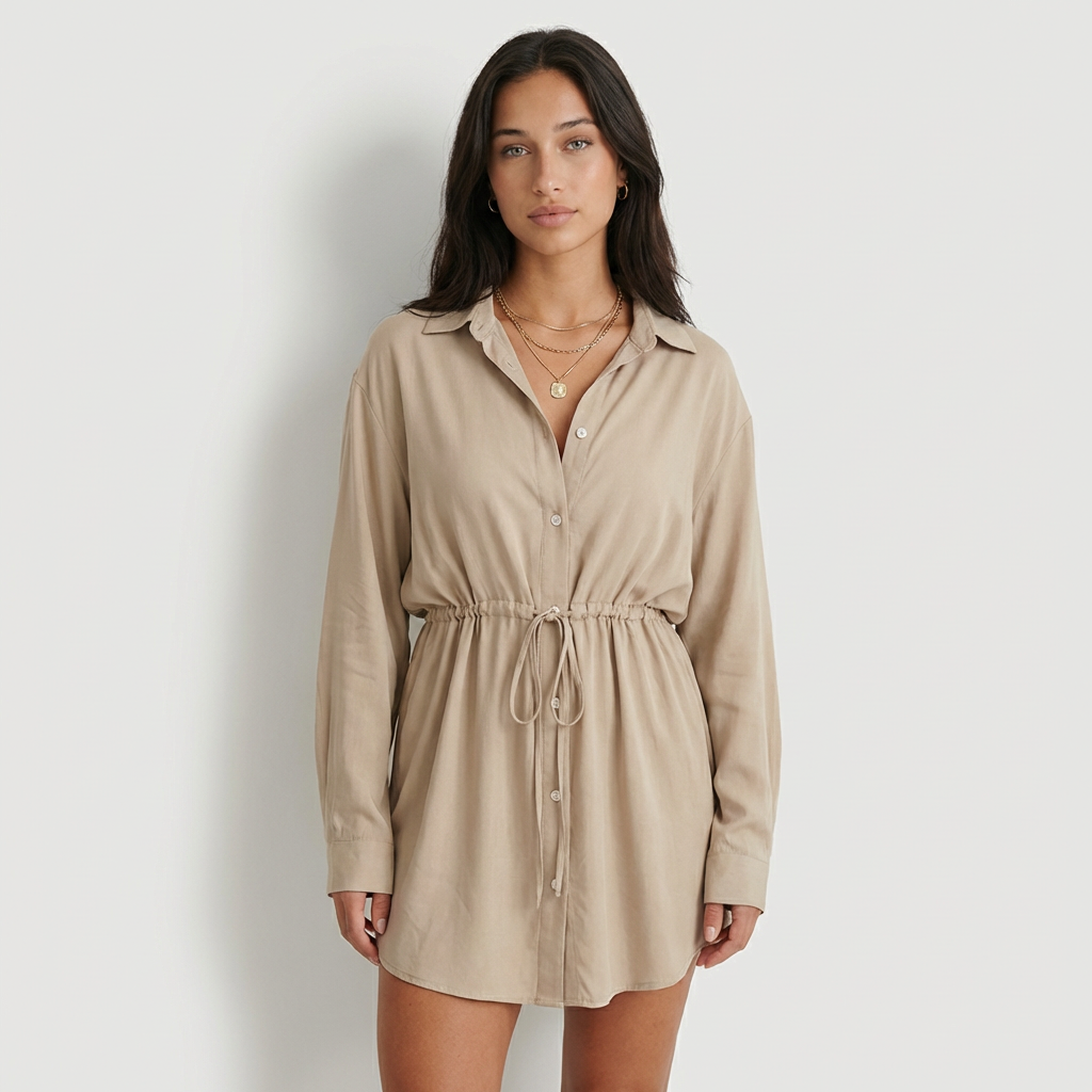 Gabriela Vestido Camisero Satinado