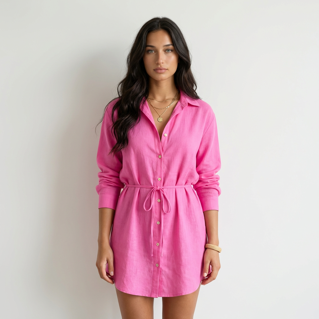 Gabriela Vestido Camisero Satinado