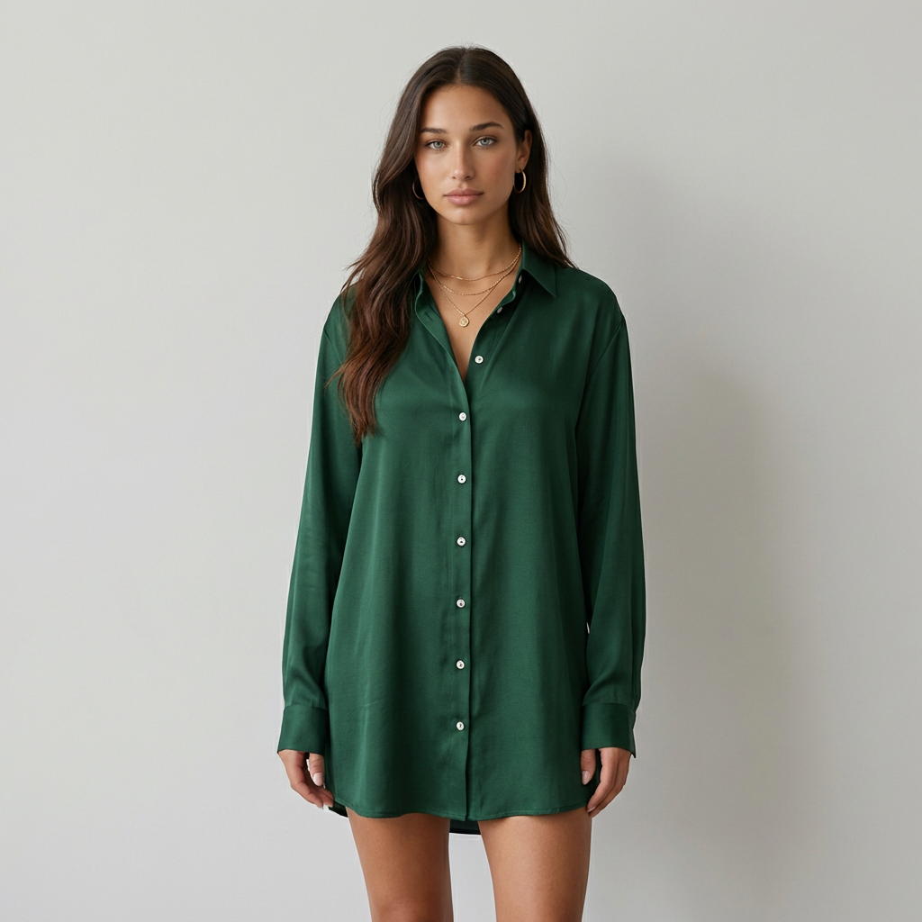Gabriela Vestido Camisero Satinado