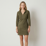 Dara Vestido mini vintage de piel revés